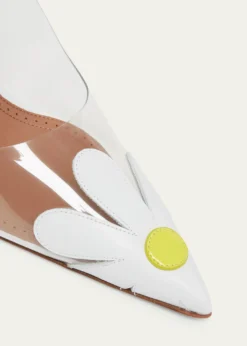 ALAIA90mm Bloom Transparent Slingback Pumps