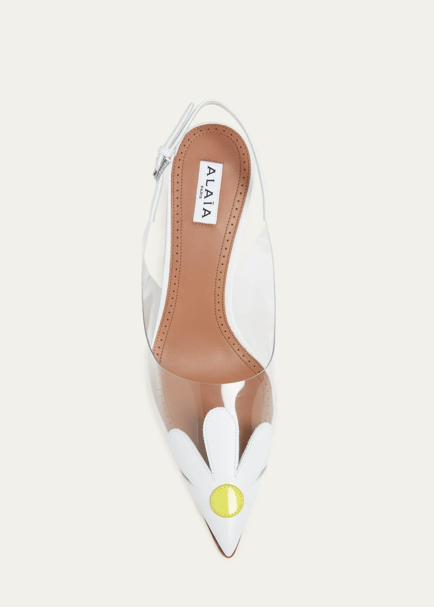 ALAIA90mm Bloom Transparent Slingback Pumps