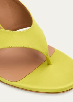 ALAIA75mm Cube Satin Thong Wedge Sandals