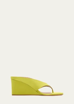 ALAIA75mm Cube Satin Thong Wedge Sandals