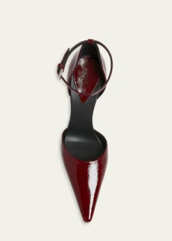 ALAIA90mm d'Orsay Shiny Leather Ankle-Strap Pumps