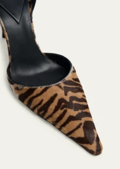 ALAIA90mm d'Orsay Tiger Calf Hair Ankle-Strap Pumps