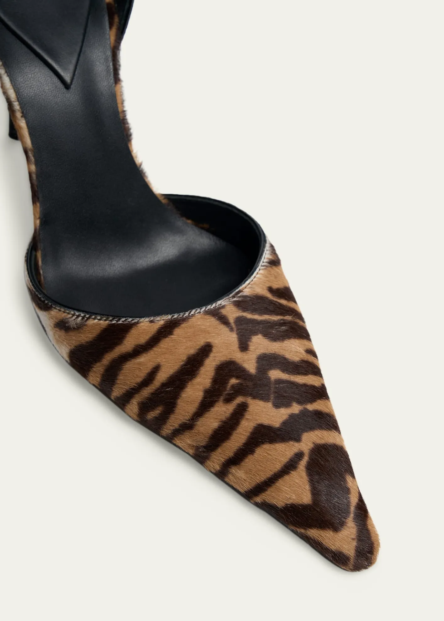 ALAIA90mm d'Orsay Tiger Calf Hair Ankle-Strap Pumps