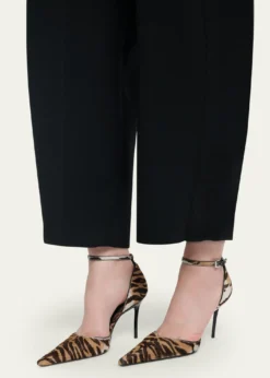 ALAIA90mm d'Orsay Tiger Calf Hair Ankle-Strap Pumps