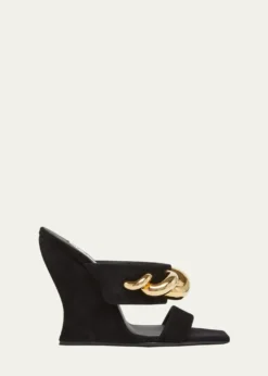 ALAIA110mm Jewel Suede Wedge Mules