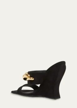 ALAIA110mm Jewel Suede Wedge Mules