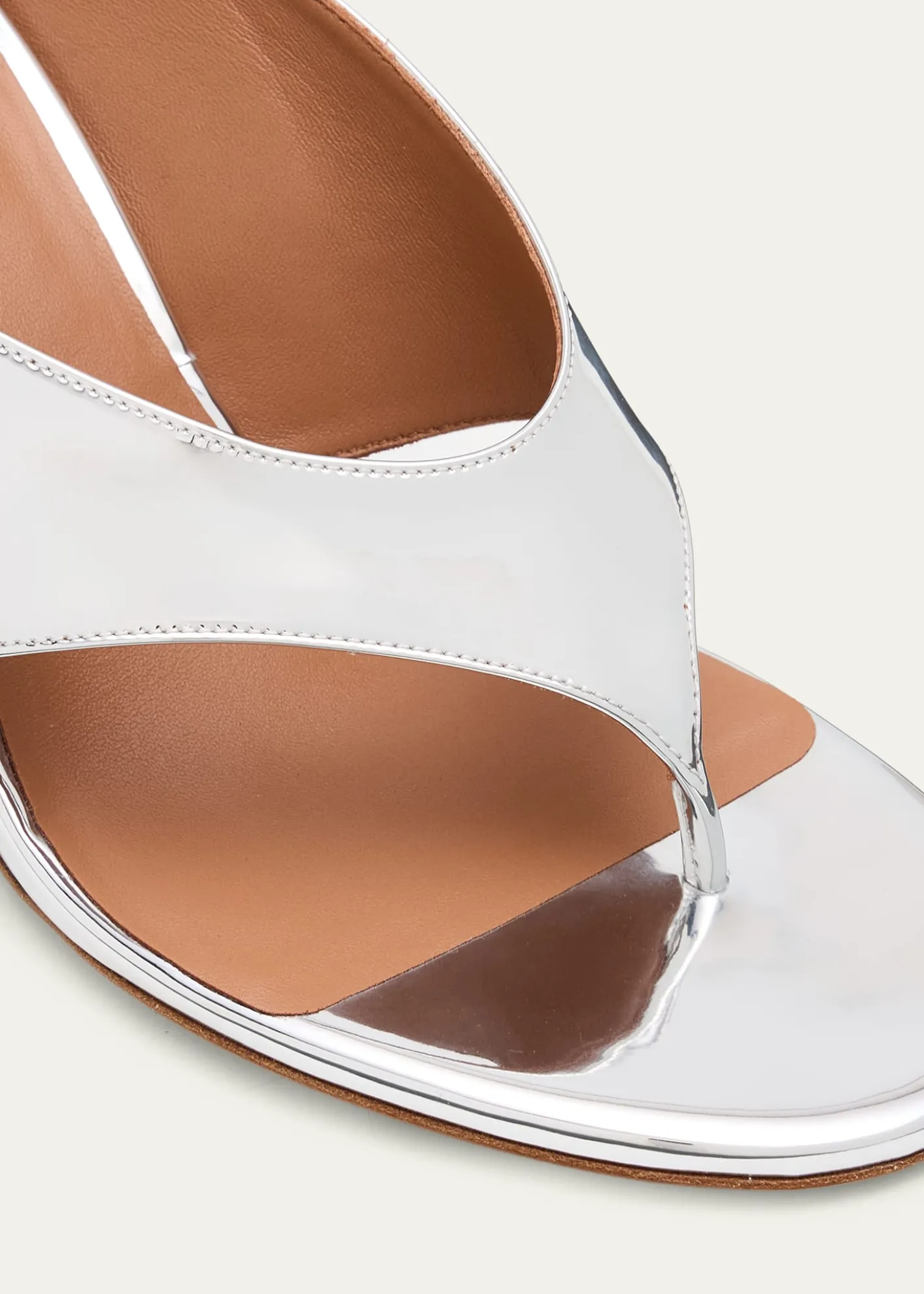 ALAIA90mm Metallic Leather Wedge Thong Sandals