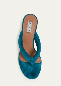 ALAIA90mm Padded Suede Thong Sandals