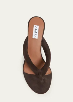 ALAIA55mm Padded Suede Thong Sandals