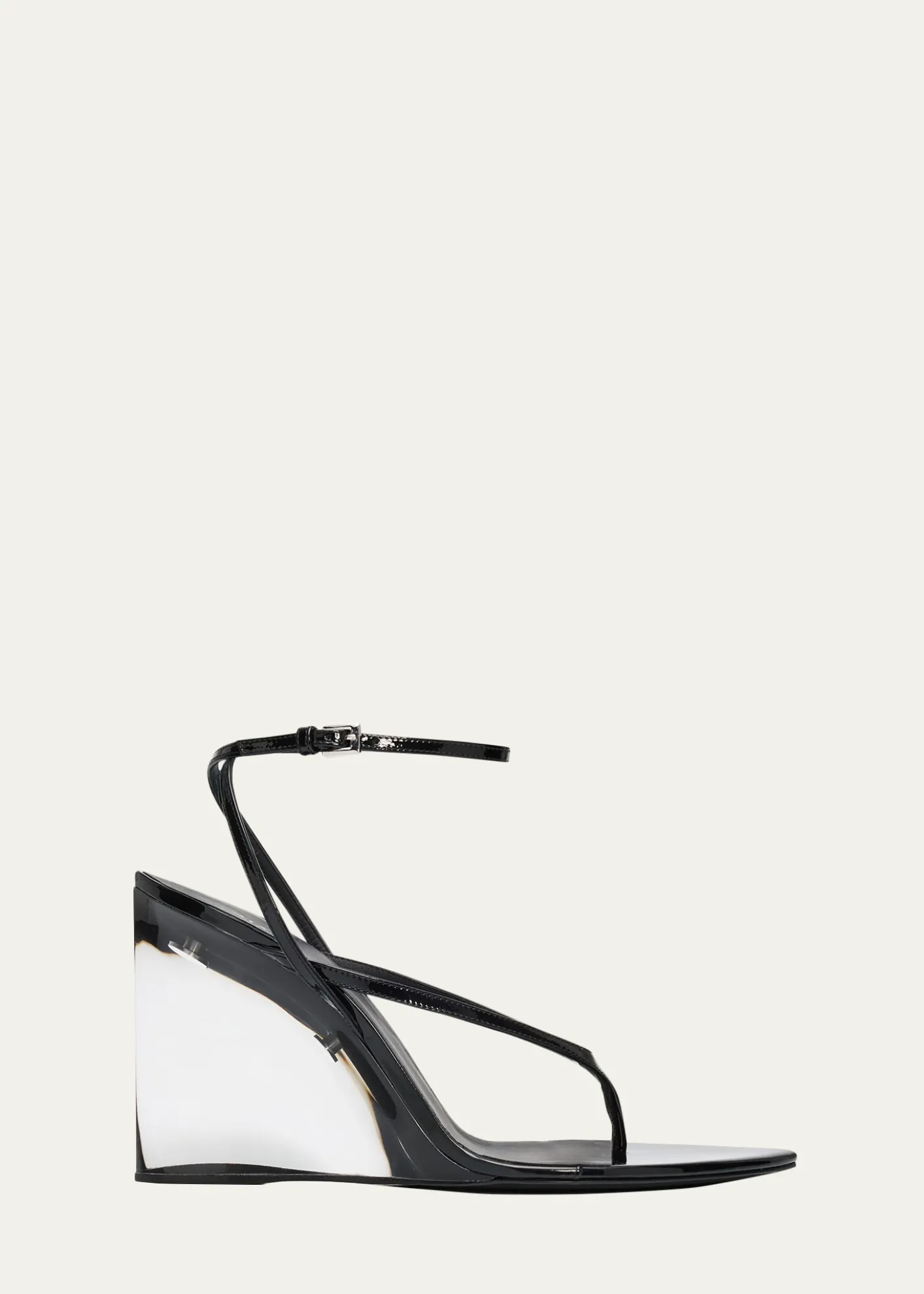 ALAIA90mm Patent Leather Wedge Sandals
