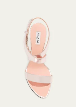 ALAIA90mm Patent Metallic Leather Sandals