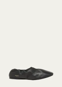 ALAIANappa Leather Elastic Ballerina Flats