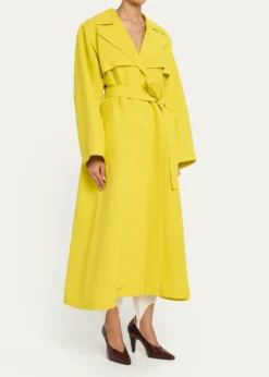 ALAIAPaper Belted Midi Trench Coat
