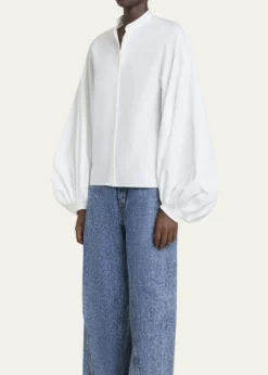 ALAIAPuff Sleeve Button Down Blouse