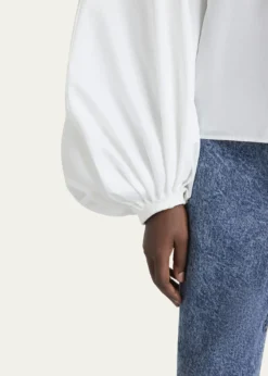 ALAIAPuff Sleeve Button Down Blouse