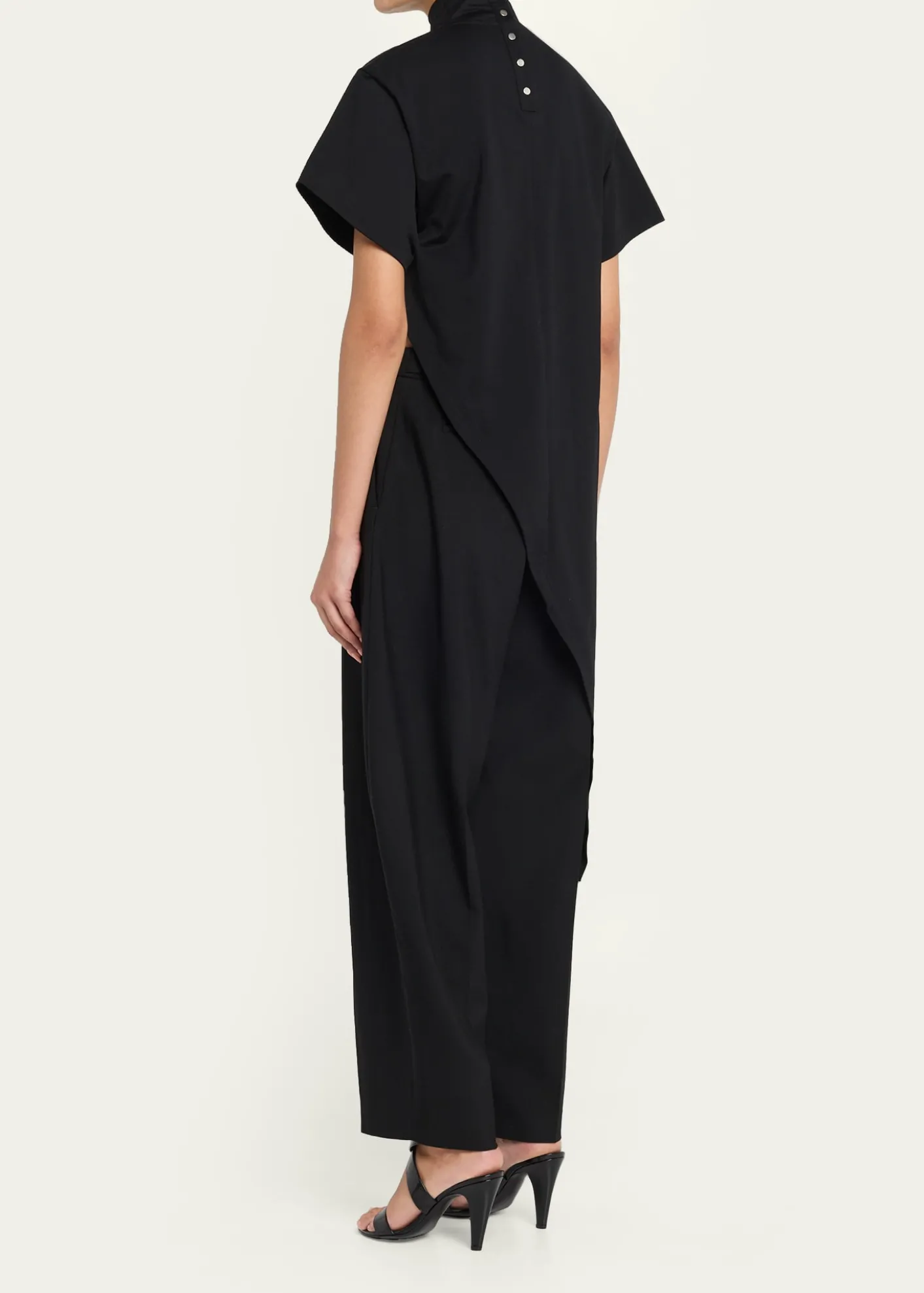 ALAIAShort-Sleeve Asymmetric Triangle T-Shirt