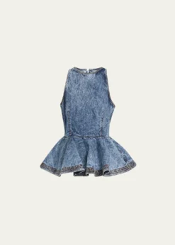 ALAIASleeveless Denim Peplum Top