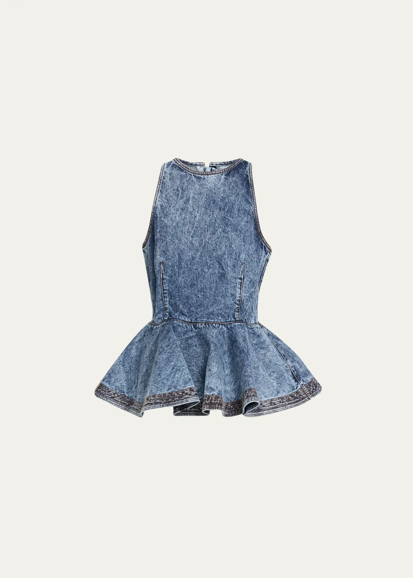 ALAIASleeveless Denim Peplum Top
