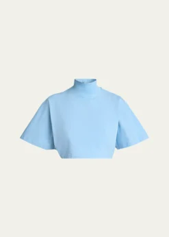 ALAIATurtleneck Short-Sleeve Crop T-Shirt