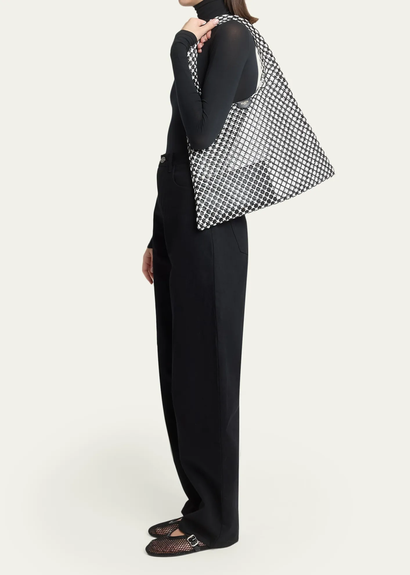 ALAIAWoven Leather Hobo Bag