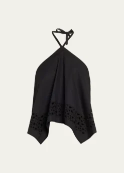 A.L.C.Aleia Cotton Eyelet Halter Top