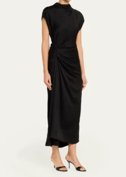A.L.C.Alma Draped Satin Viscose Dress