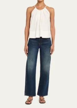 A.L.C.Caroline Pleated Scoop-Neck Top