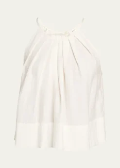 A.L.C.Caroline Pleated Scoop-Neck Top