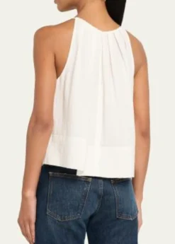 A.L.C.Caroline Pleated Scoop-Neck Top