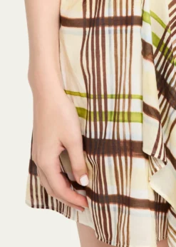 A.L.C.Dea Plaid Draped Mini Dress