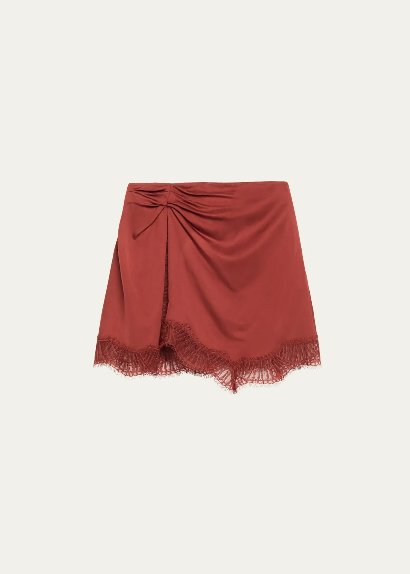A.L.C.Dion Satin Lace-Trim Mini Skirt