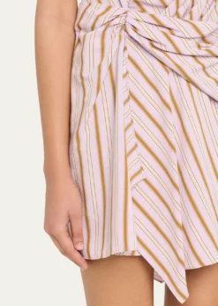 A.L.C.Dion Stripe Draped Mini Dress