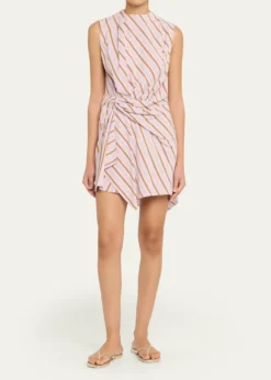 A.L.C.Dion Stripe Draped Mini Dress