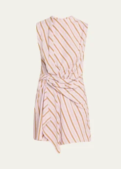 A.L.C.Dion Stripe Draped Mini Dress