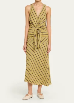 A.L.C.Elle Stripe Sleeveless Tie-Front Top