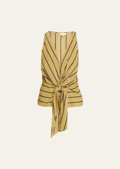 A.L.C.Elle Stripe Sleeveless Tie-Front Top