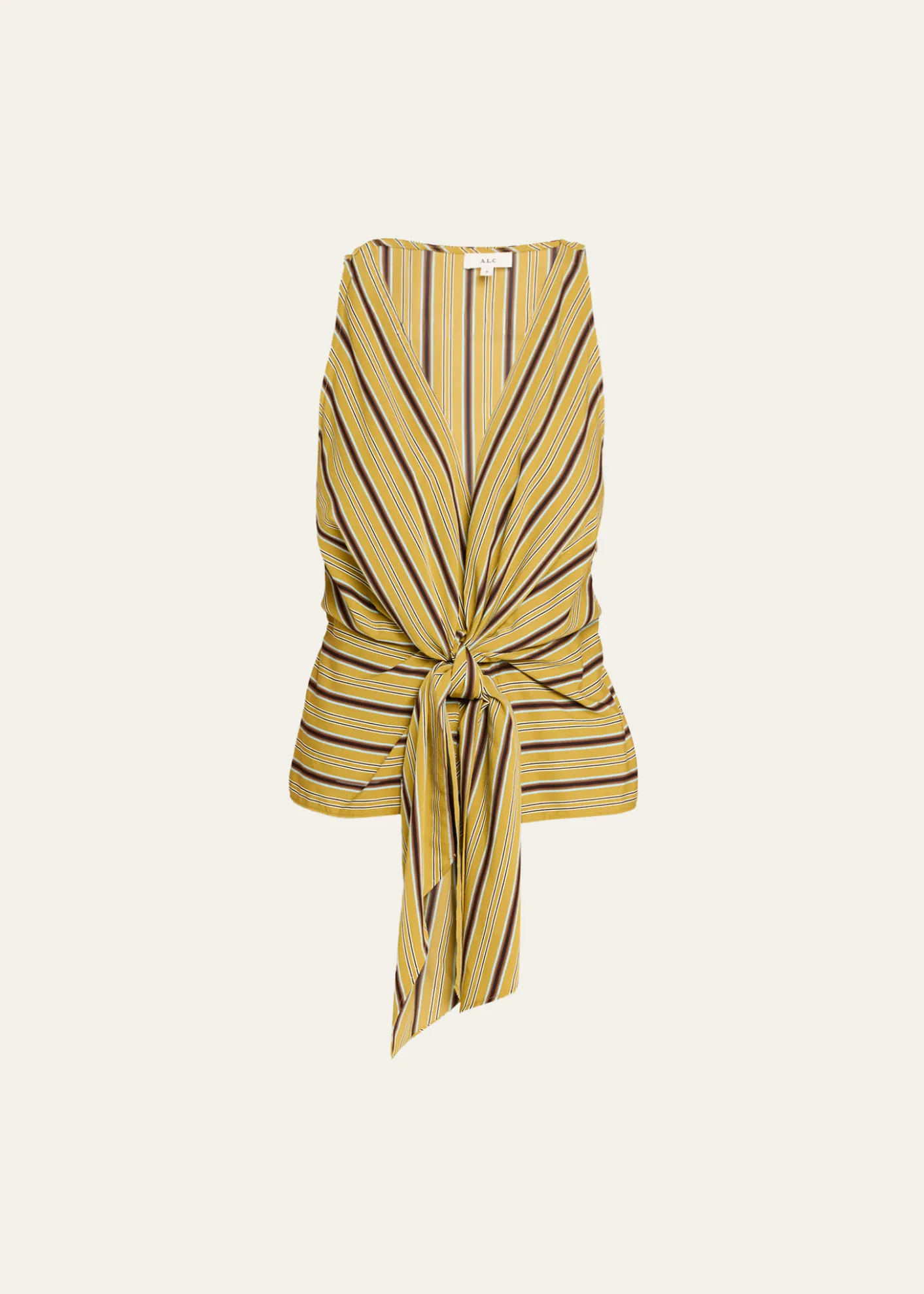 A.L.C.Elle Stripe Sleeveless Tie-Front Top