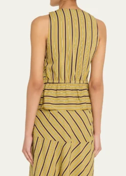 A.L.C.Elle Stripe Sleeveless Tie-Front Top