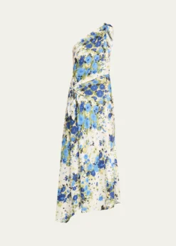 A.L.C.Elliana Floral Satin Draped Dress