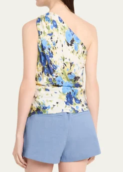 A.L.C.Ellianna One-Shoulder Satin Scarf Top