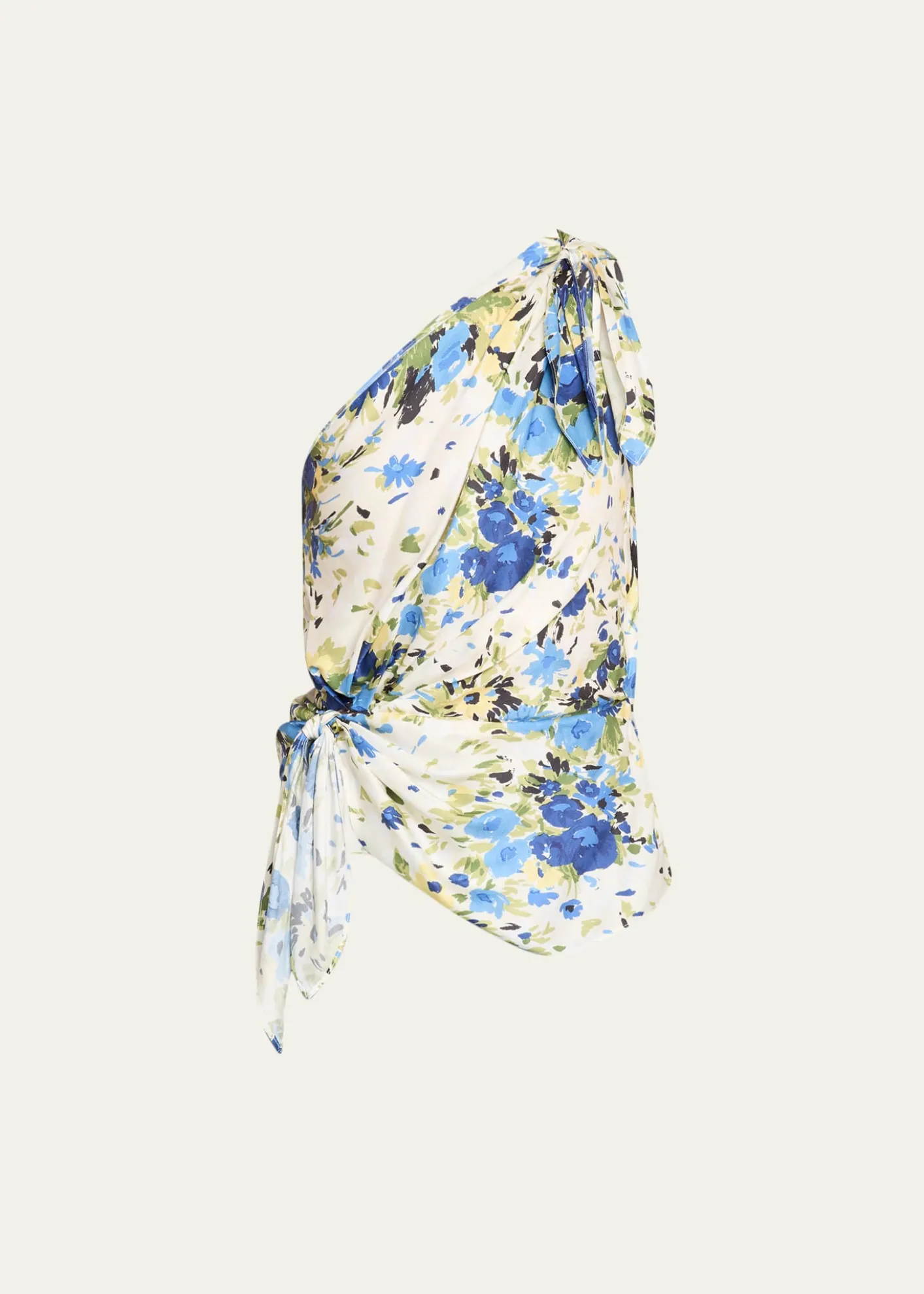 A.L.C.Ellianna One-Shoulder Satin Scarf Top