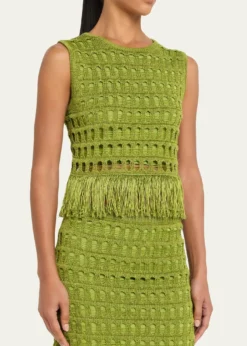 A.L.C.Esme Open-Knit Fringe Top