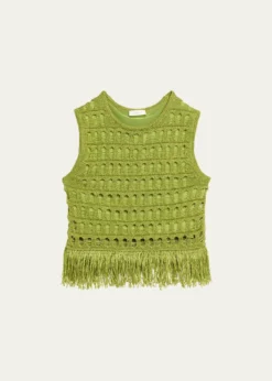 A.L.C.Esme Open-Knit Fringe Top