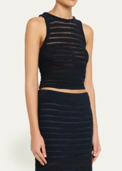 A.L.C.Gale Open Knit Sleeveless Crop Top