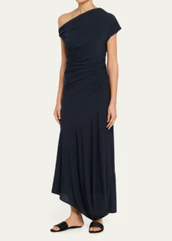 A.L.C.Halle Ruched Asymmetric Jersey Dress