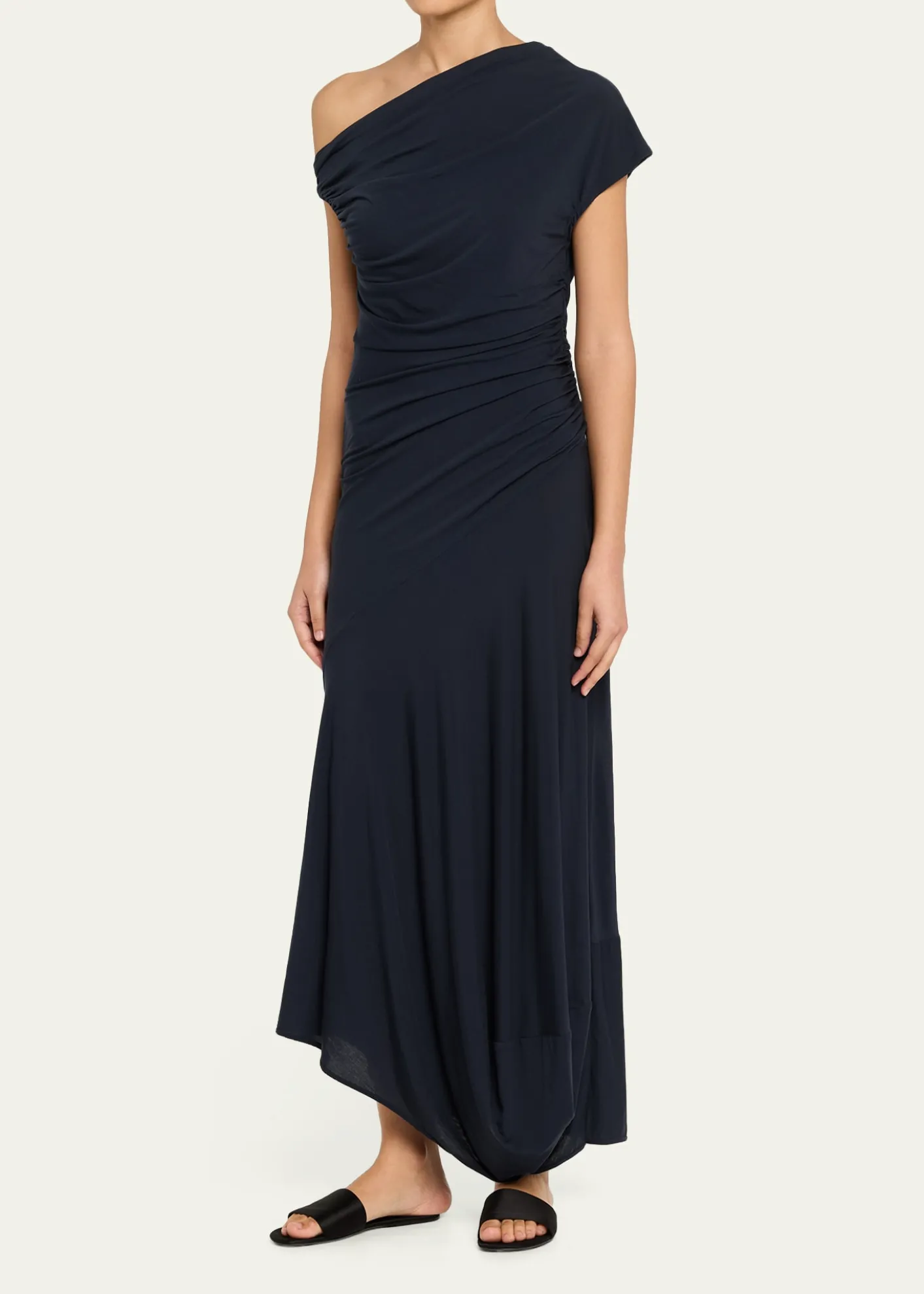 A.L.C.Halle Ruched Asymmetric Jersey Dress