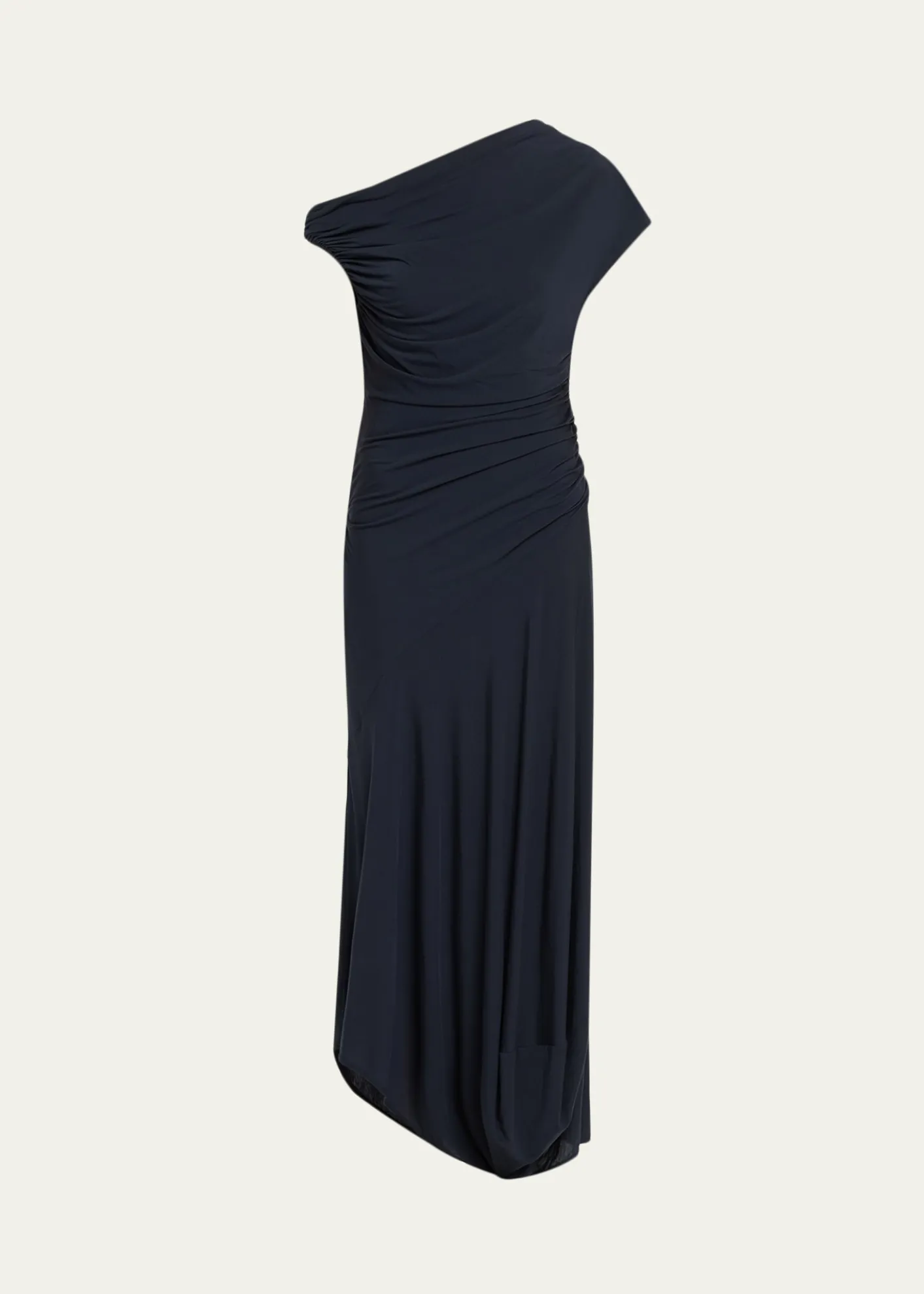 A.L.C.Halle Ruched Asymmetric Jersey Dress