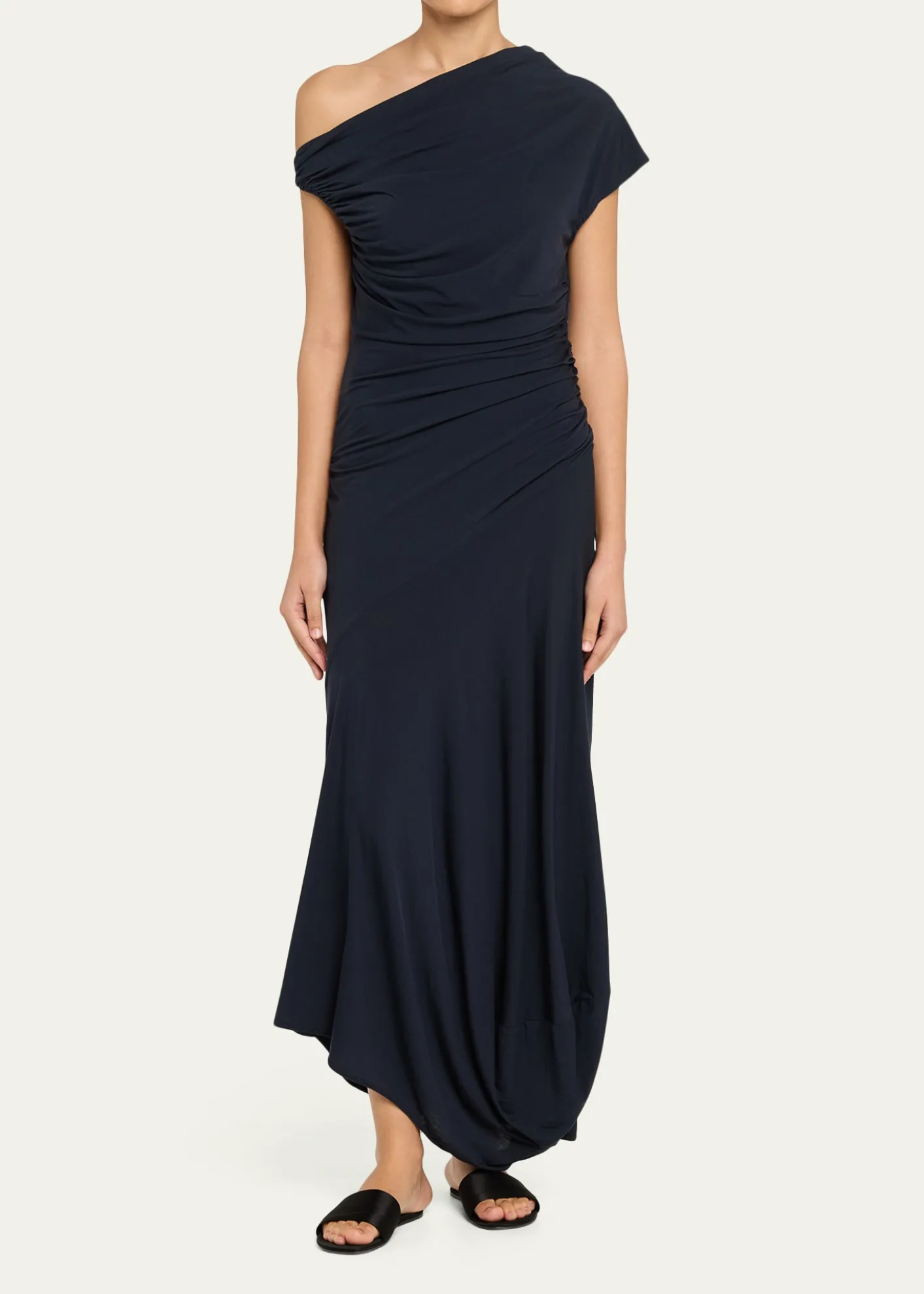 A.L.C.Halle Ruched Asymmetric Jersey Dress
