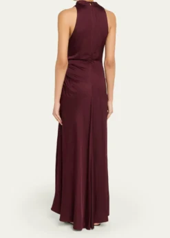A.L.C.Inez Satin Mock-Neck Gown