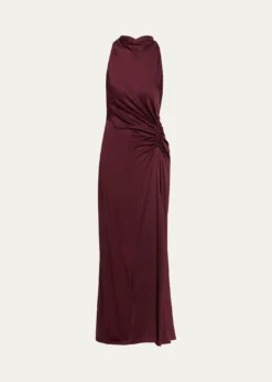 A.L.C.Inez Satin Mock-Neck Gown